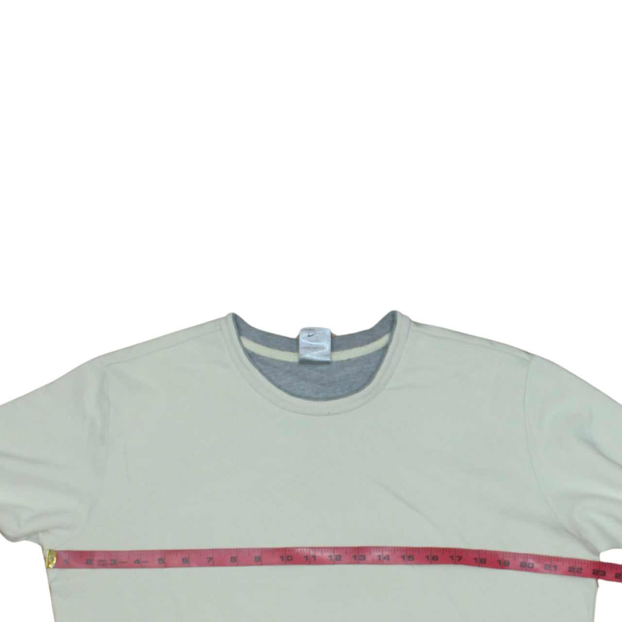 Nike Women Beige Crew Neck Long Sleeve Pullover Sweatshirt L