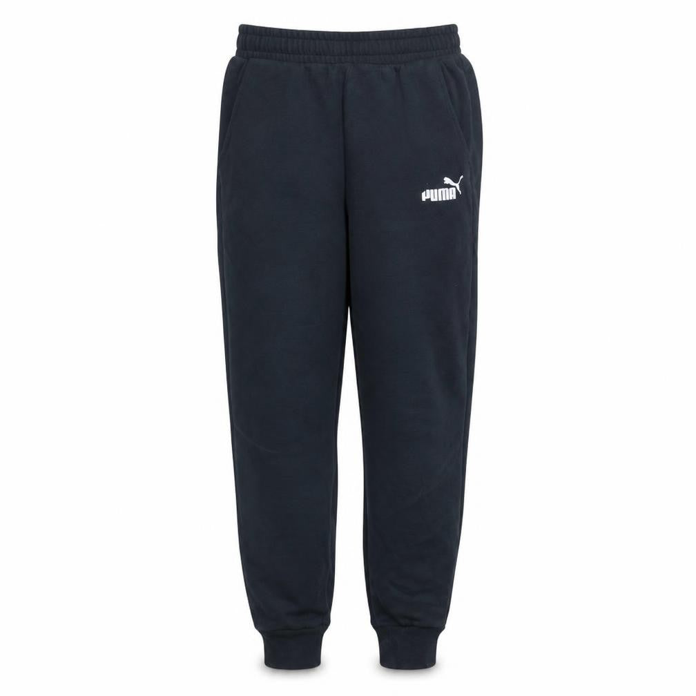 Front view of Puma Men's Black Sweatpants Small Regular Fit Casual Tapered Trousers