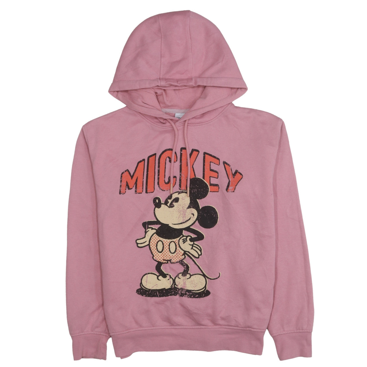 Primark Disney Women Pink Hooded Pullover Hoodie XS Mickey Mouse Print
