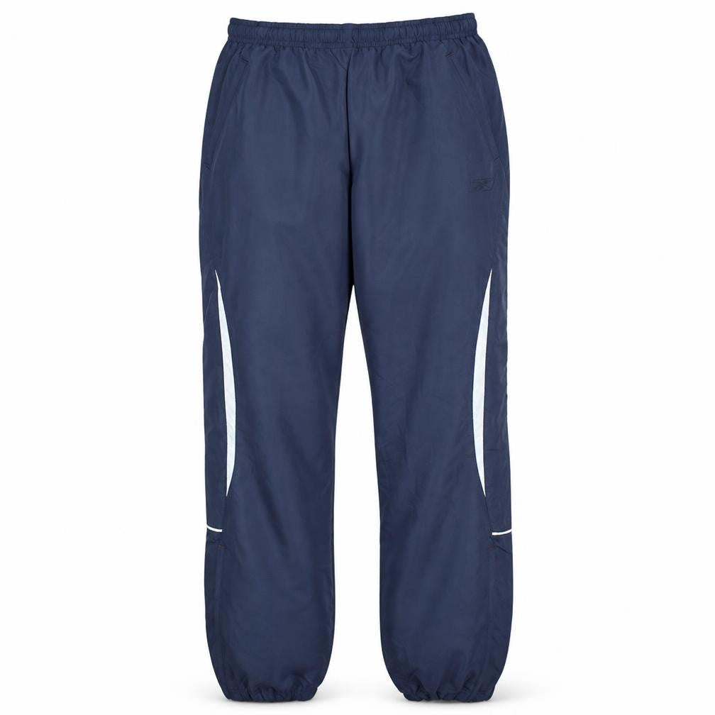 Front view of Reebok Men's Blue Jogger Trousers 2XS Elastic Waist Reflective Sports Pants