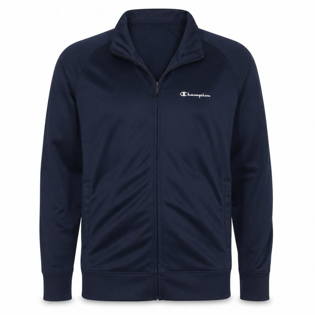 Front view of Champion Men's Blue Full Zip Sweatshirt Jacket -, size M