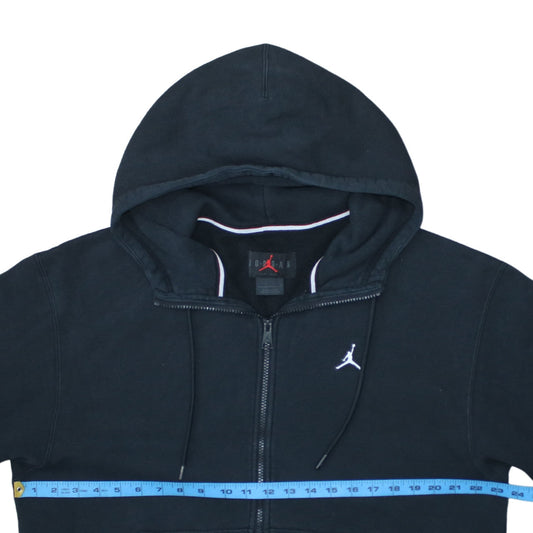 Jordan Men's Black Full Zip Hoodie in Size M - Sports Fleece Sweatshirt