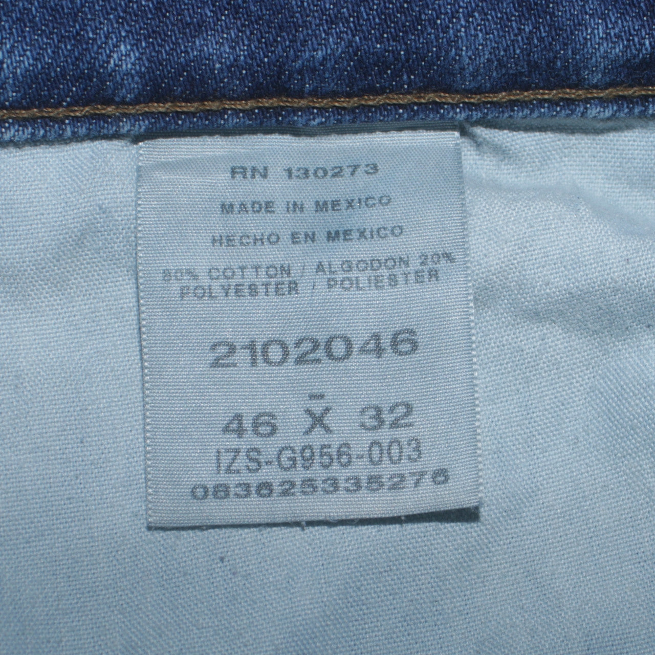 Lee Men’s Blue Regular Fit Straight Jeans 46x32 Denim