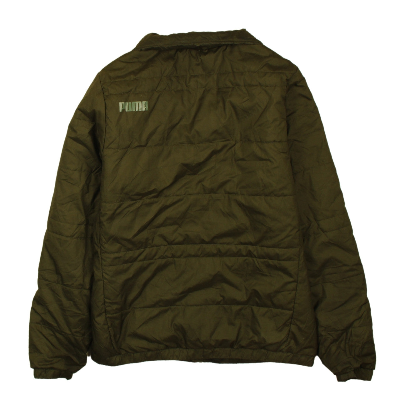 Puma Womens Green Puffer Jacket Size 10 Lightweight Quilted Coat