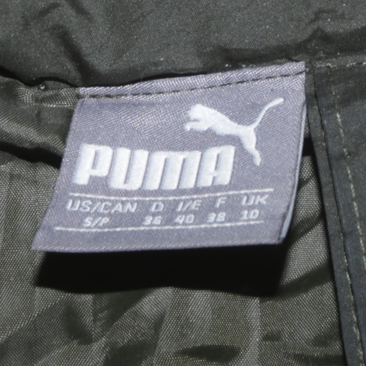 Puma Womens Green Puffer Jacket Size 10 Lightweight Quilted Coat