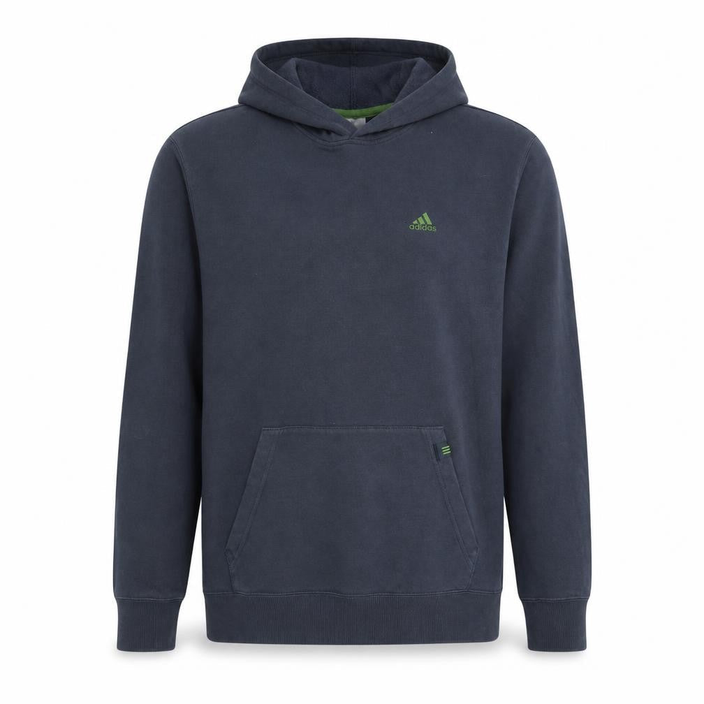 Adidas Men Blue Pullover Hoodie M Regular Fit Sports Style