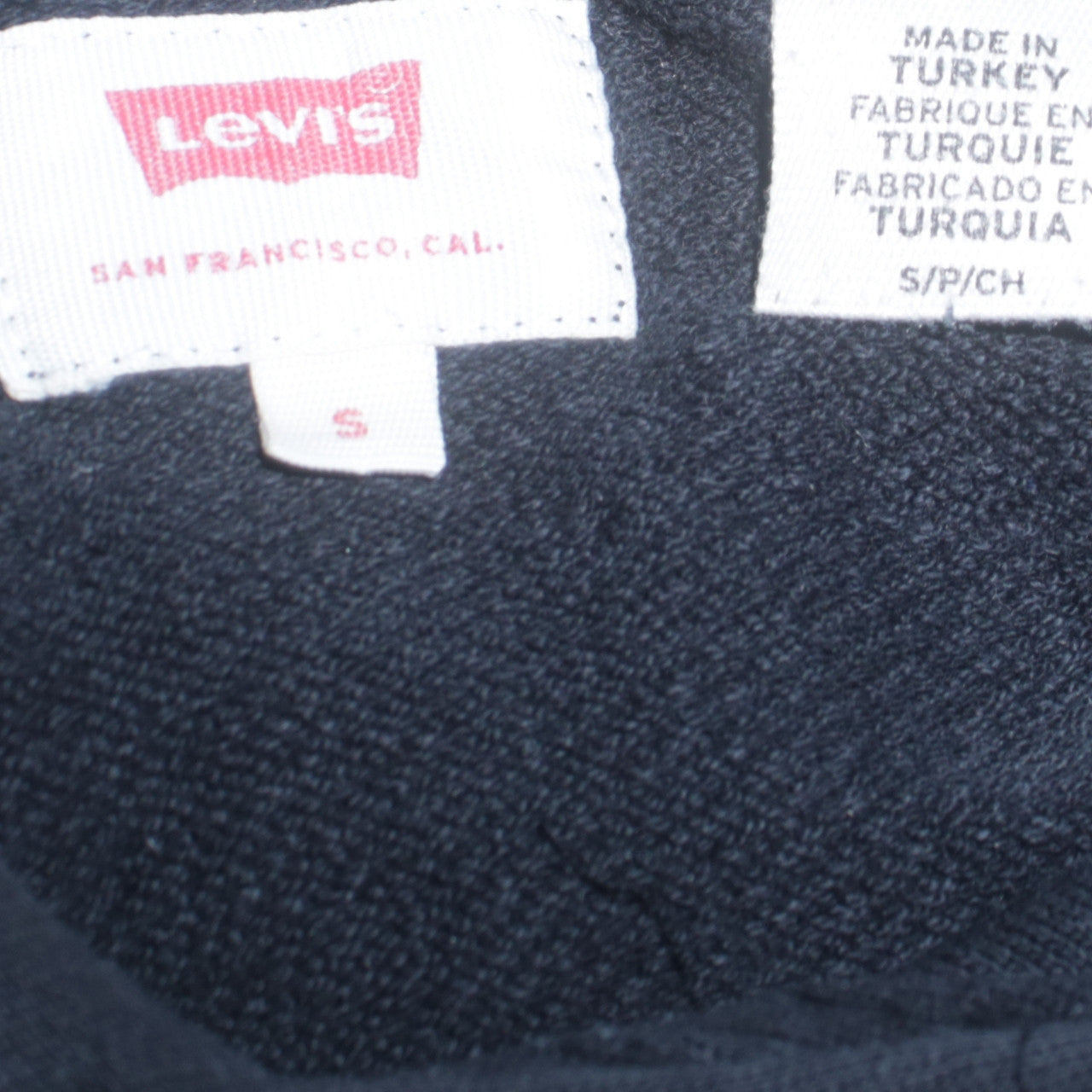 Levi's Men's Black Pullover Hoodie S Logo Fleece Classic Style