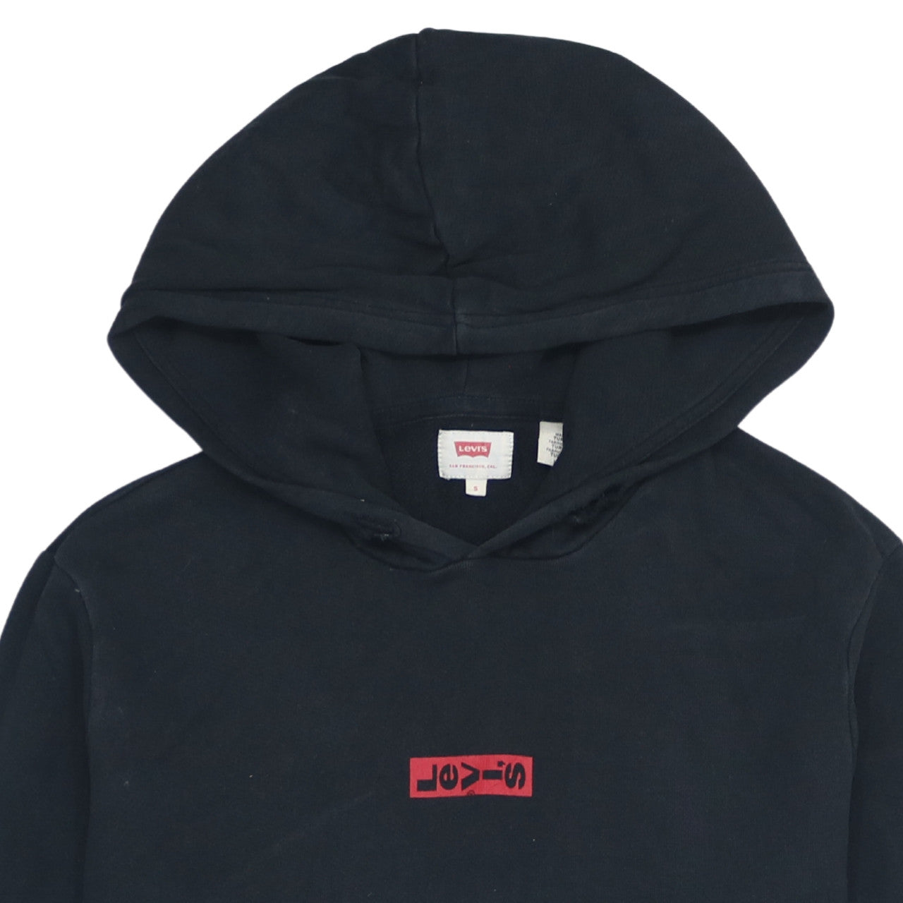 Levi's Men's Black Pullover Hoodie S Logo Fleece Classic Style