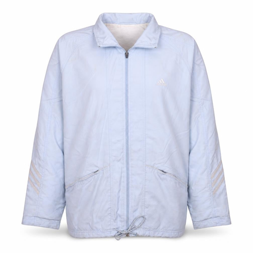 Adidas Womens Light Blue Full Zip Windbreaker Jacket Size 16