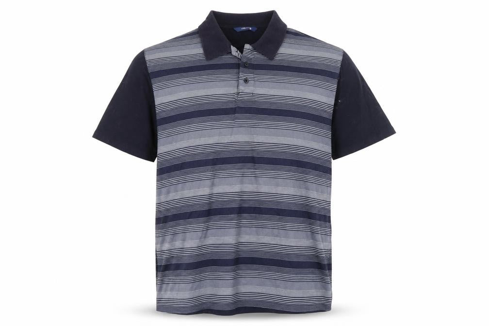 Westrock Men's Blue Striped Cotton Polo Shirt Size M