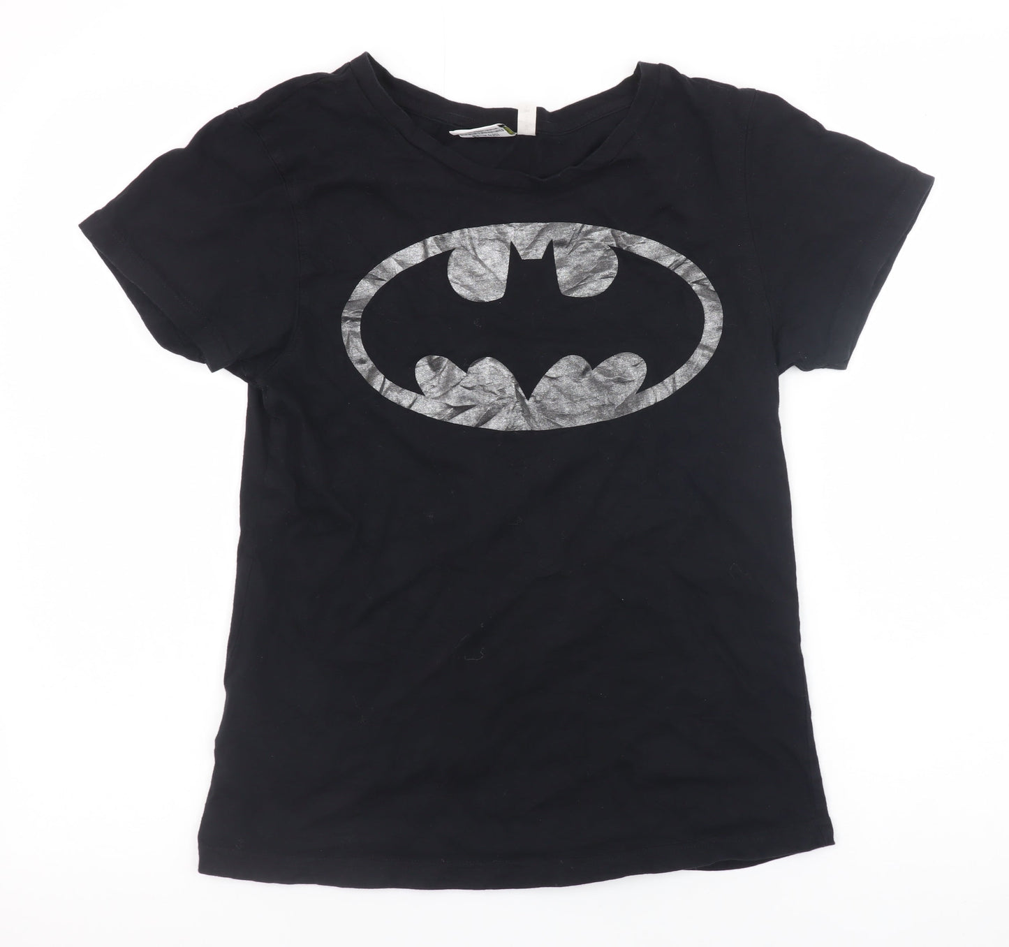 Batman Womens Black Crew Neck Cotton T-Shirt Size 12