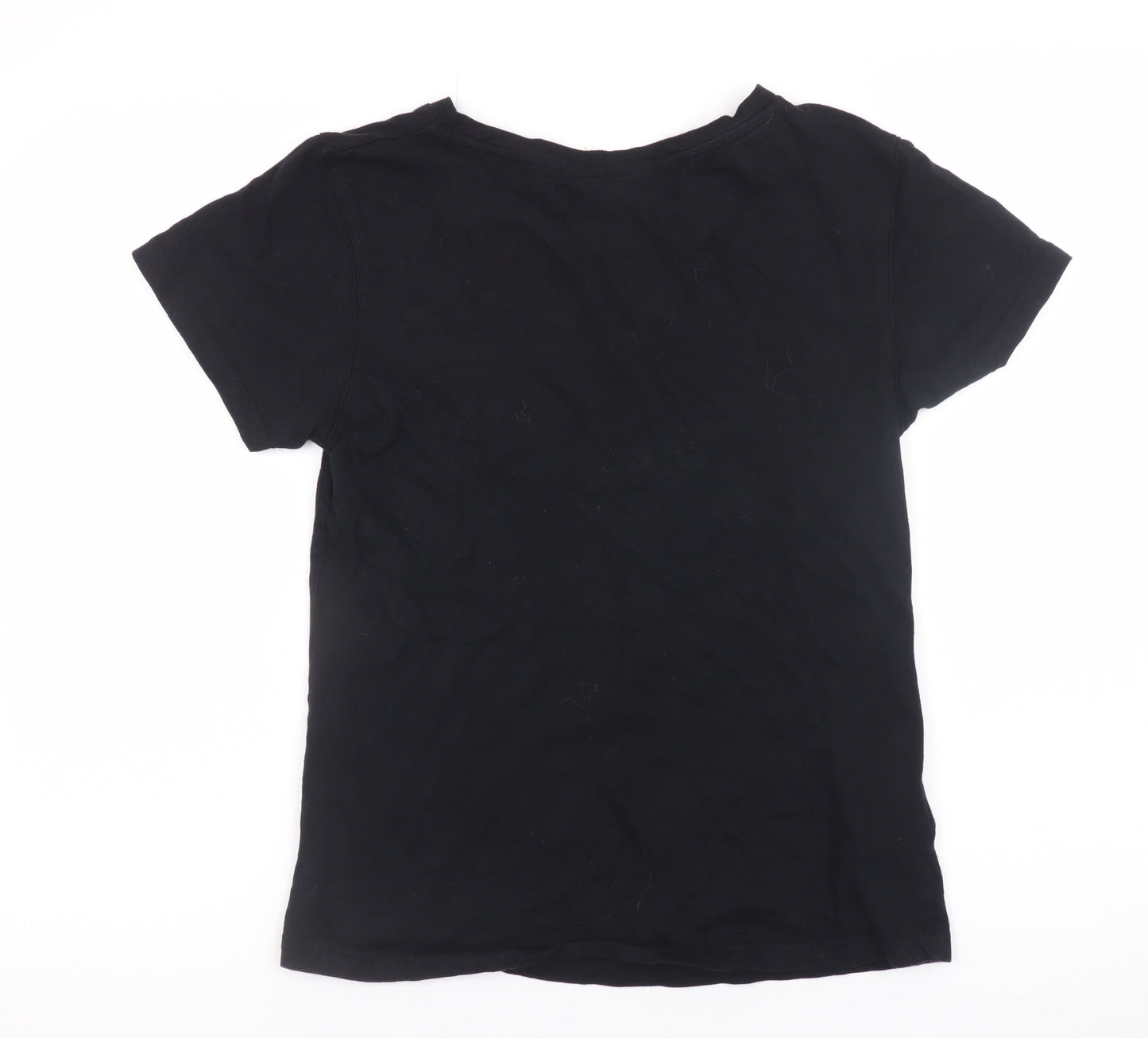Batman Womens Black Crew Neck Cotton T-Shirt Size 12