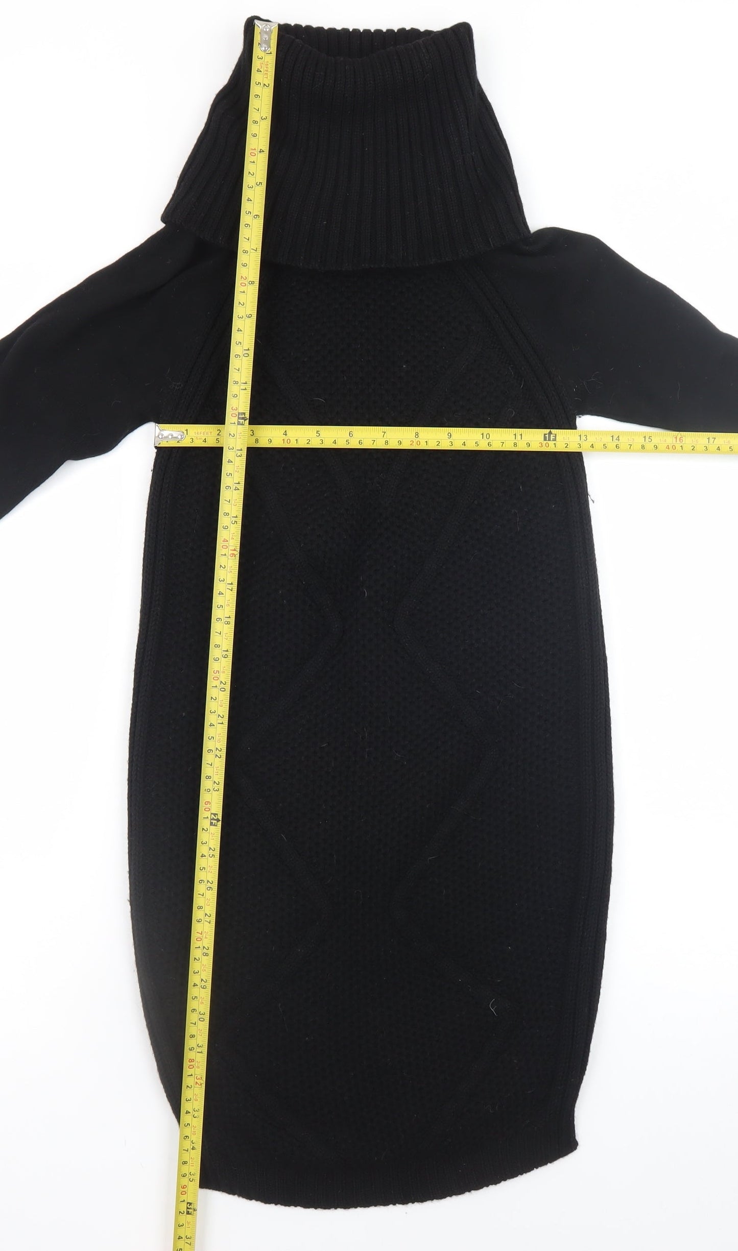 Karen Millen Women’s Black XS Roll Neck Knit Bodycon Dress