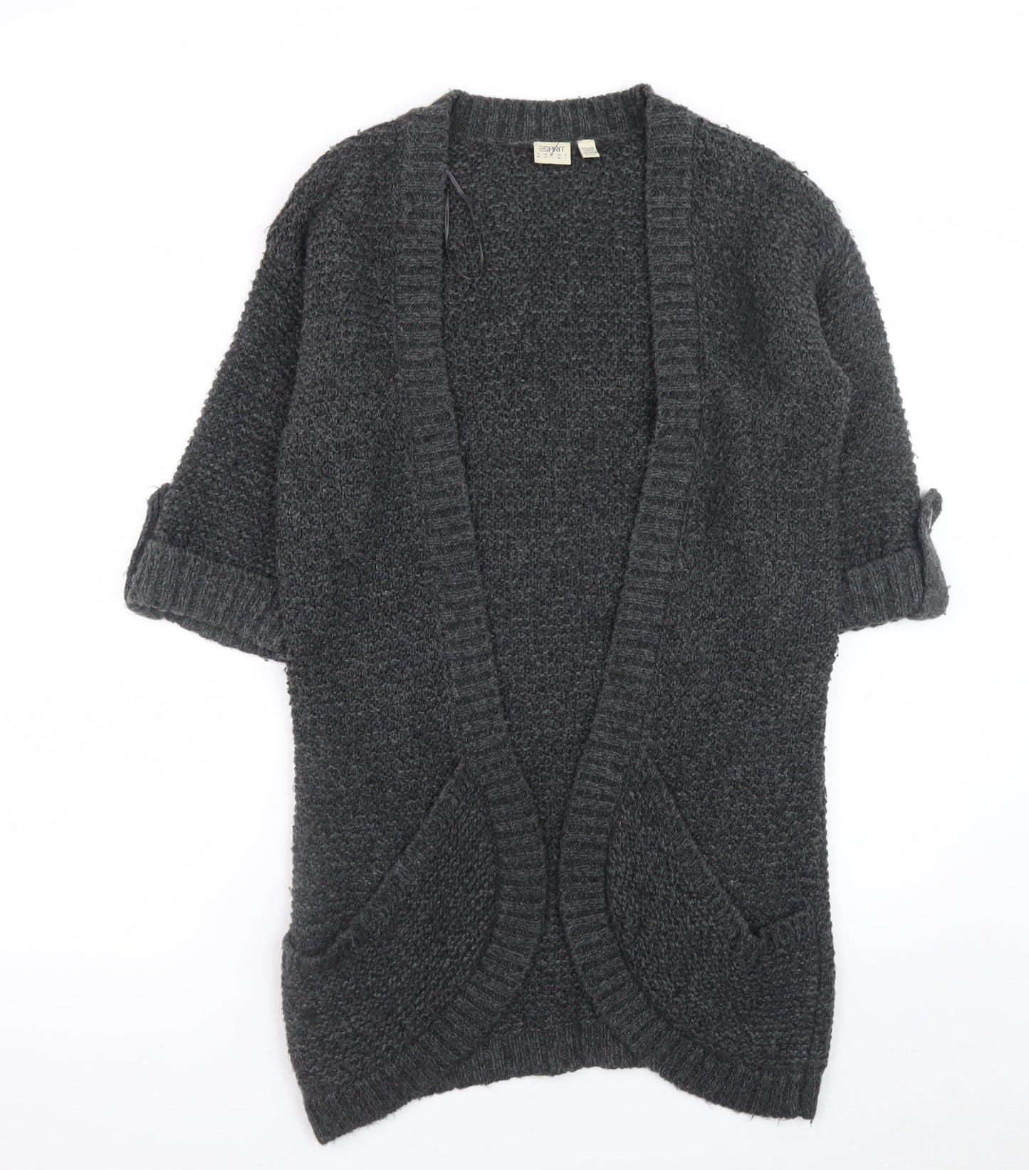 Esprit Women’s Grey Chunky Knit Open Front Cardigan L