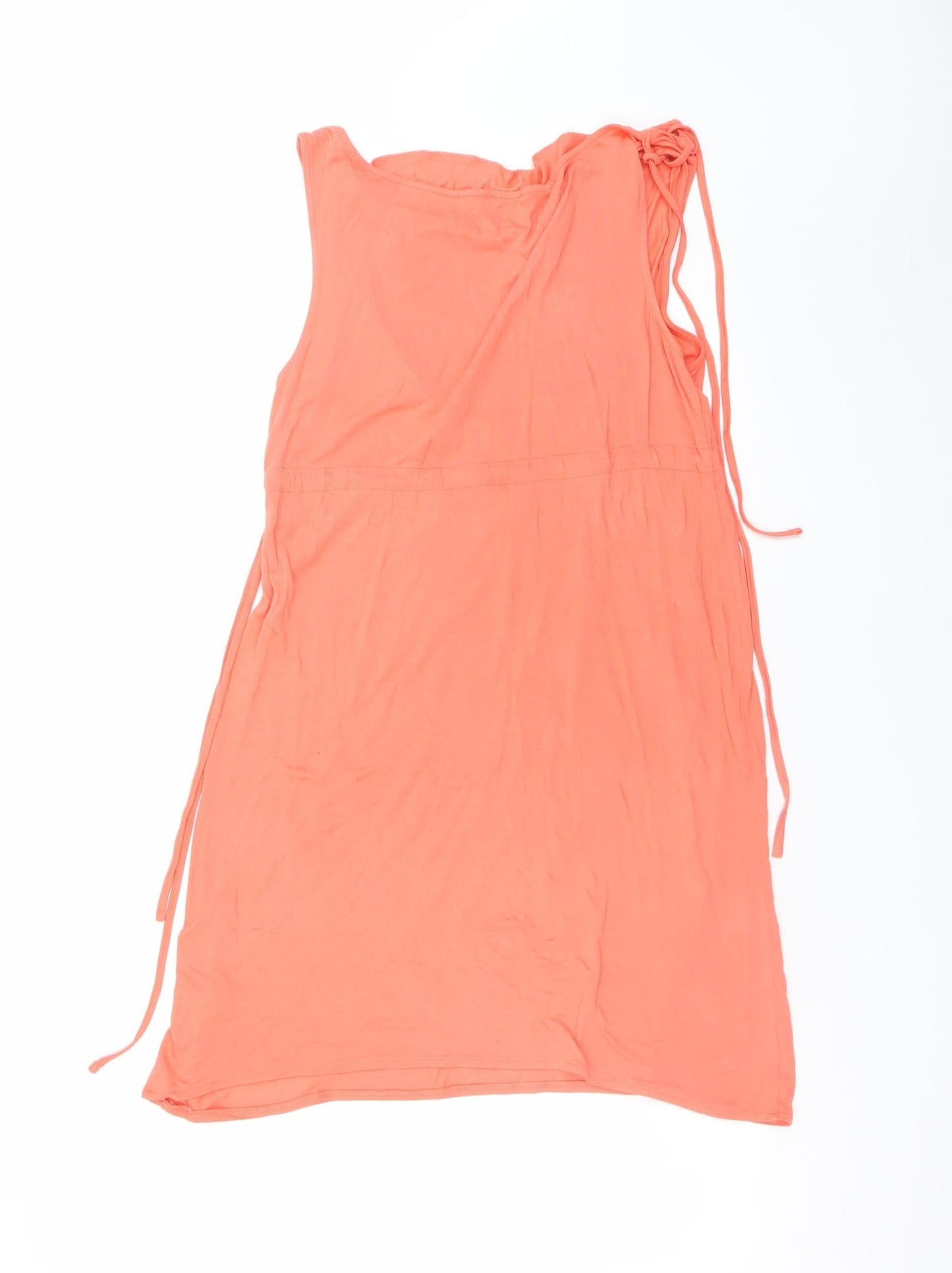 Oasis Women’s Orange Embroidered Shift Dress Size 10 Sleeveless