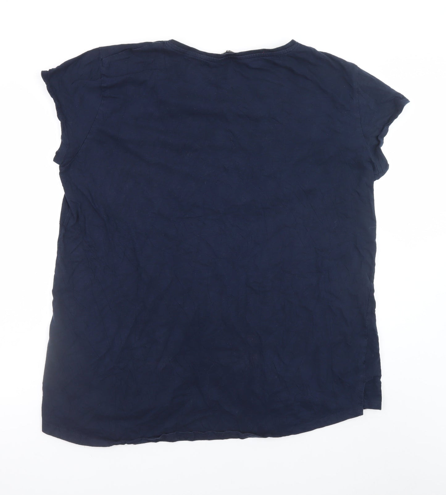 Yours Women Navy Blue Love Print Cotton Short Sleeve T-Shirt Size 22-24