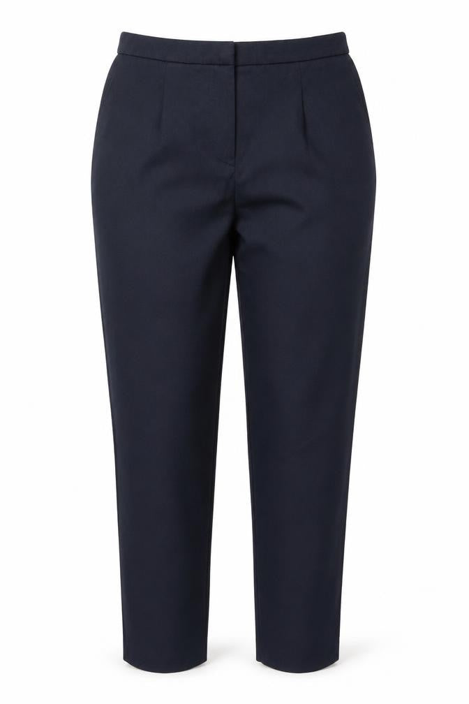 Marks & Spencer Women's Blue Regular Fit Pleated Trousers Size 14