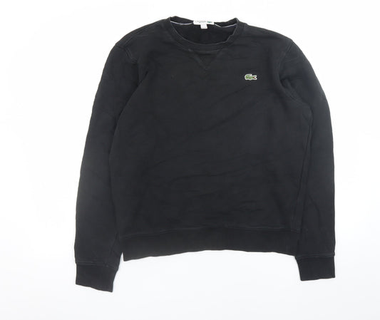 Lacoste Sport Men’s Black Crew Neck Sweatshirt Size S Regular Fit