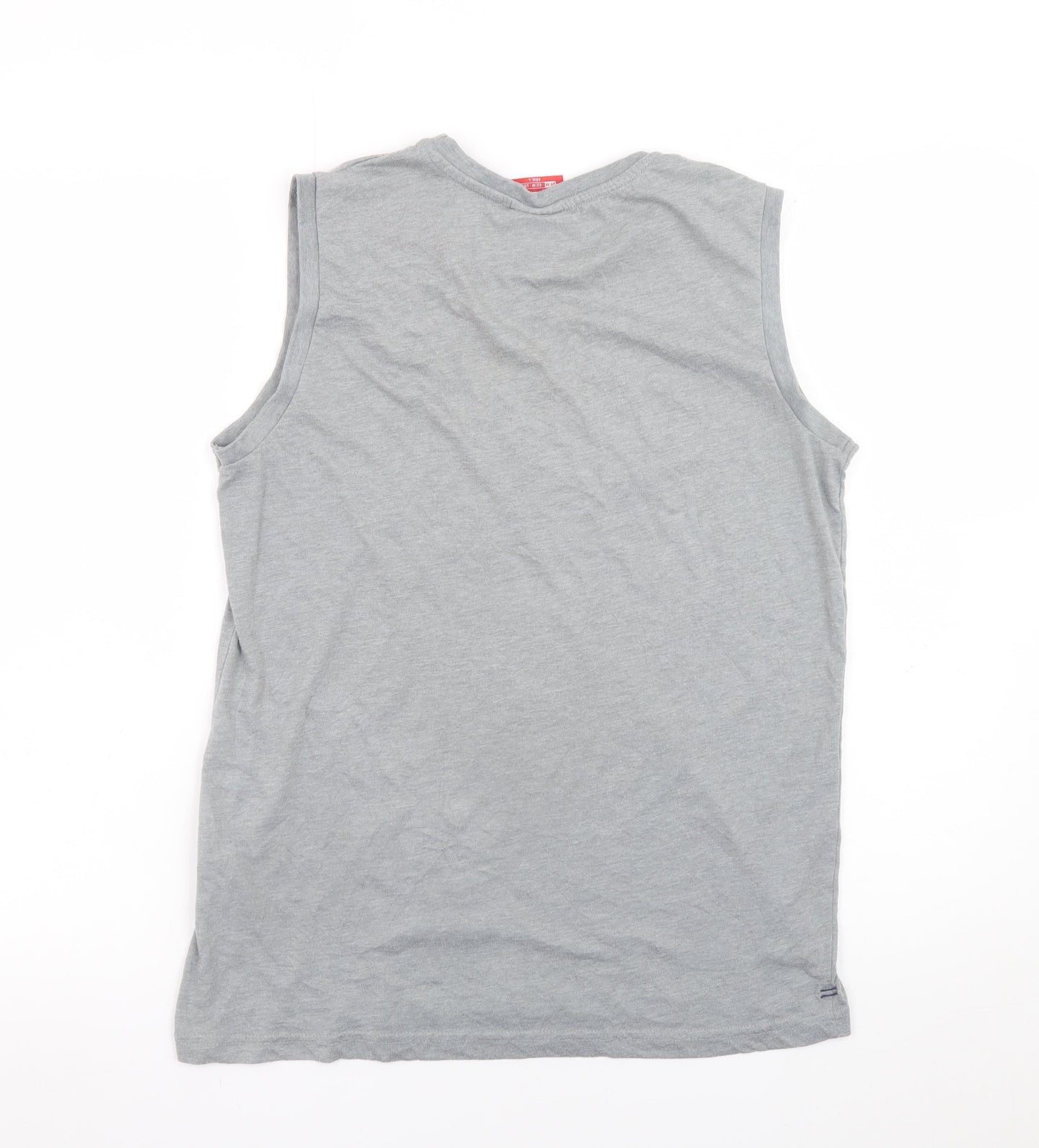 Slazenger Men's Grey Sleeveless Crew Neck Cotton T-Shirt M