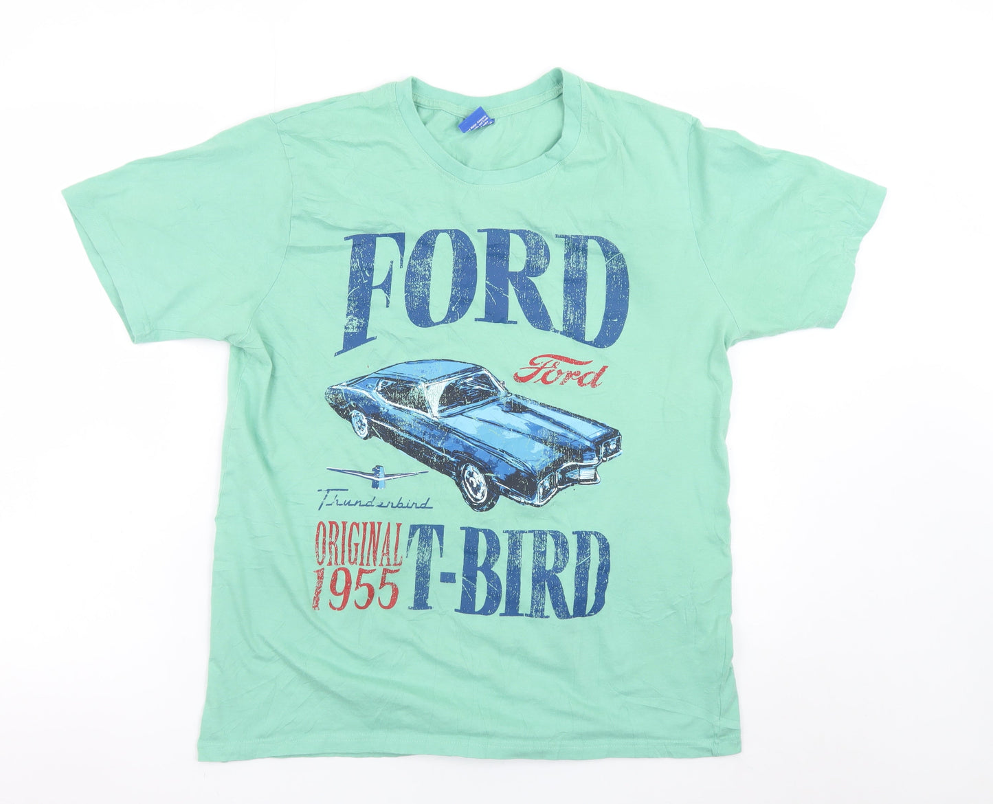 Ford Men’s Green Retro Car Graphic Short Sleeve T-Shirt Size L