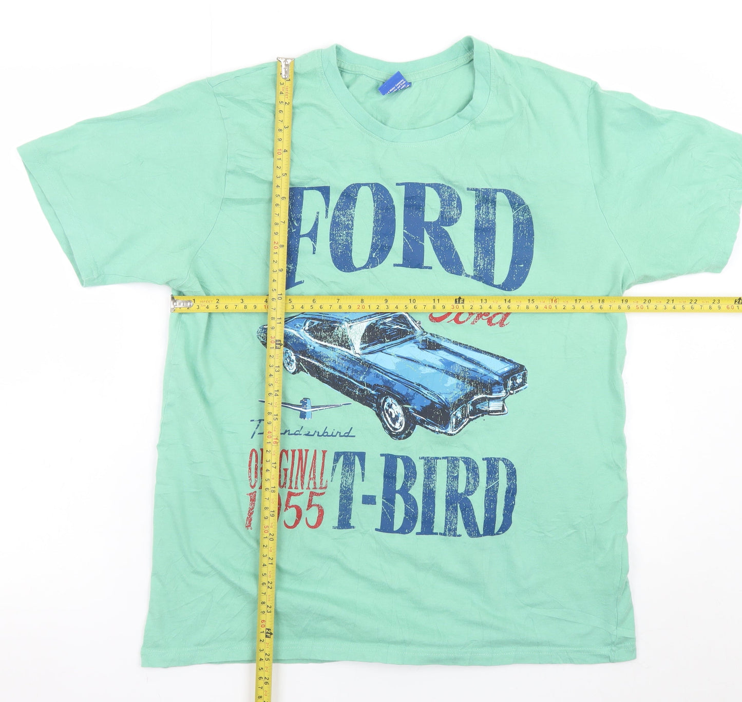 Ford Men’s Green Retro Car Graphic Short Sleeve T-Shirt Size L