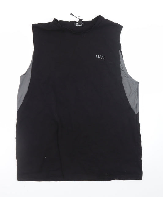 MAN Active Mens Black Sleeveless Muscle T-Shirt XXL