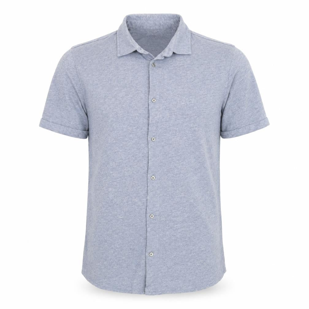 Easy Men's Blue Short Sleeve Button-Up Casual Shirt M