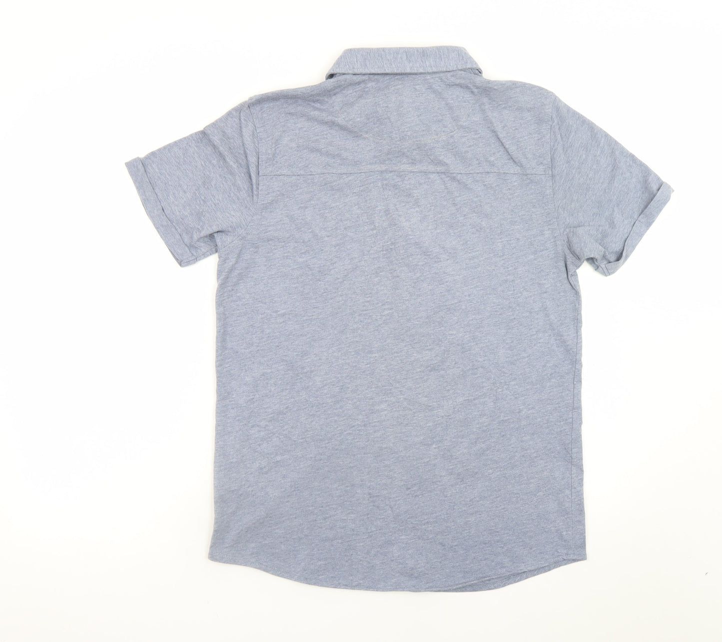 Easy Men's Blue Short Sleeve Button-Up Casual Shirt M