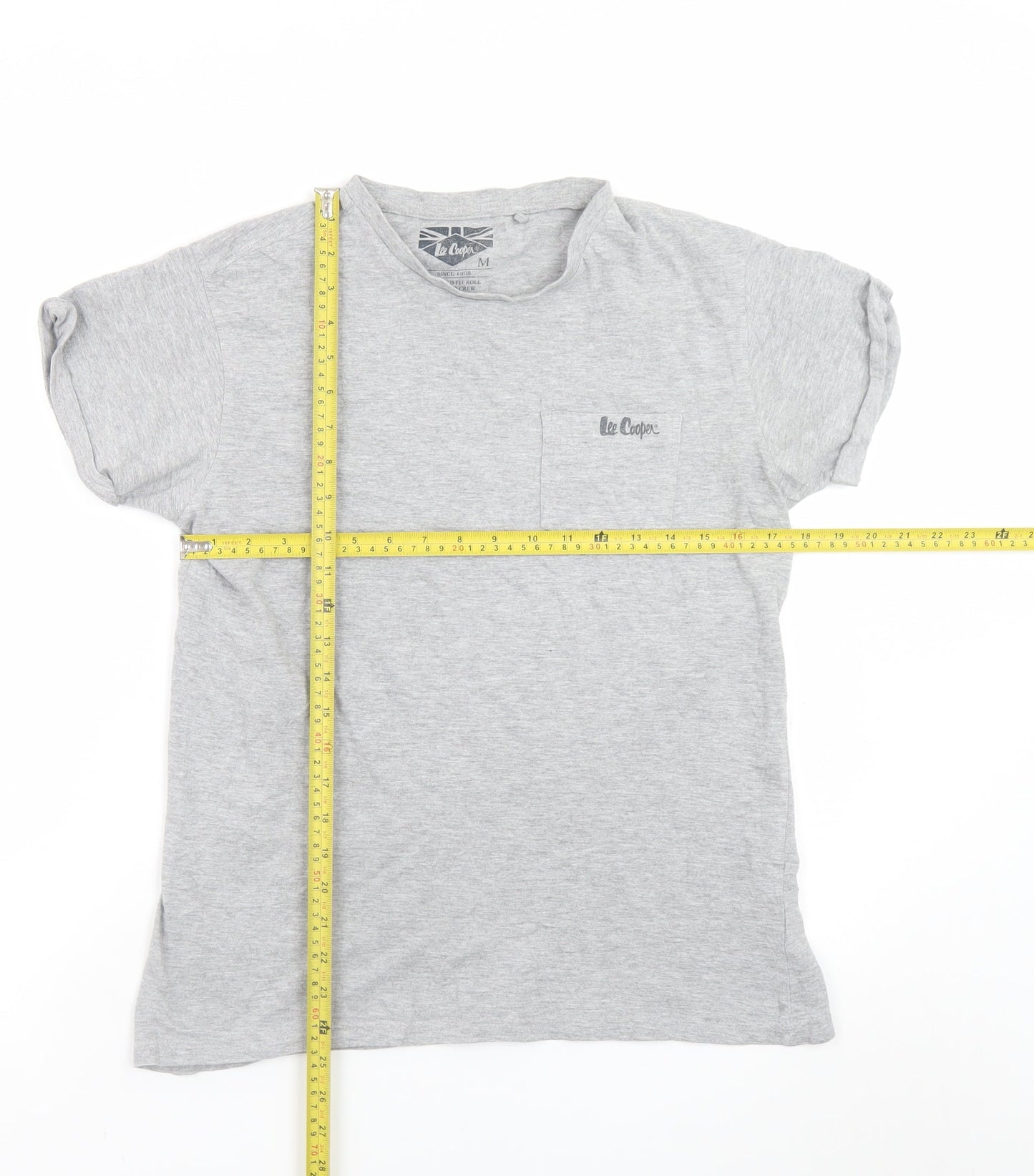 Lee Cooper Men's Grey Relaxed Fit Short Sleeve Crew Neck T-Shirt Size M
