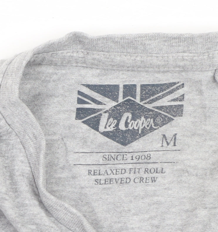 Lee Cooper Men's Grey Relaxed Fit Short Sleeve Crew Neck T-Shirt Size M