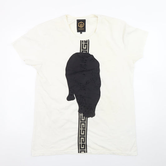 Glorious Gangsta Men's White Short Sleeve Graphic Print T-Shirt Size M