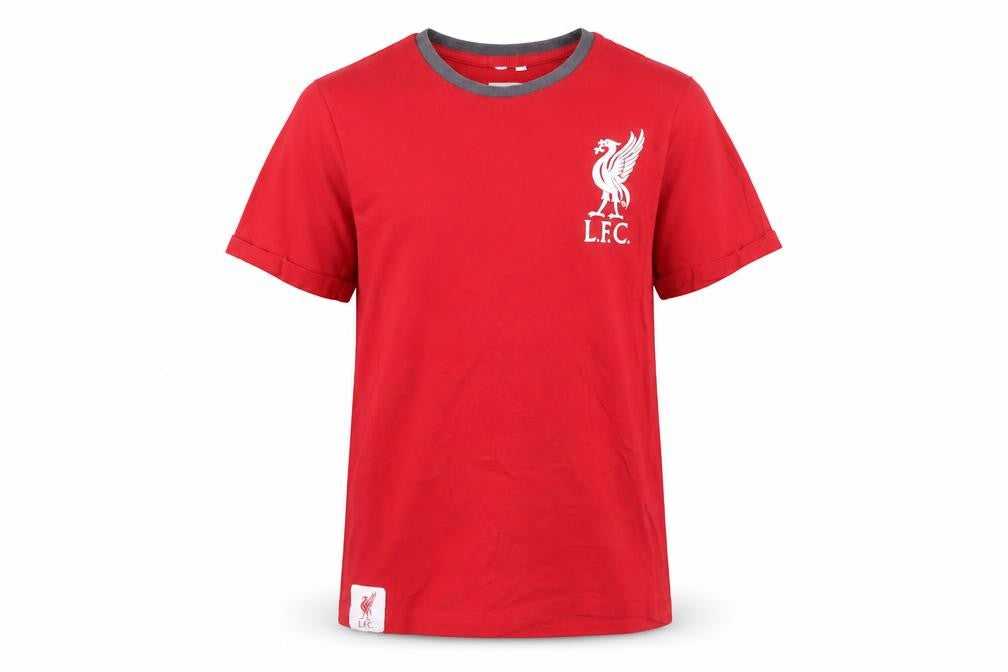 Front view of LFC boys’ red short sleeve crew neck football t-shirt 10-11 years