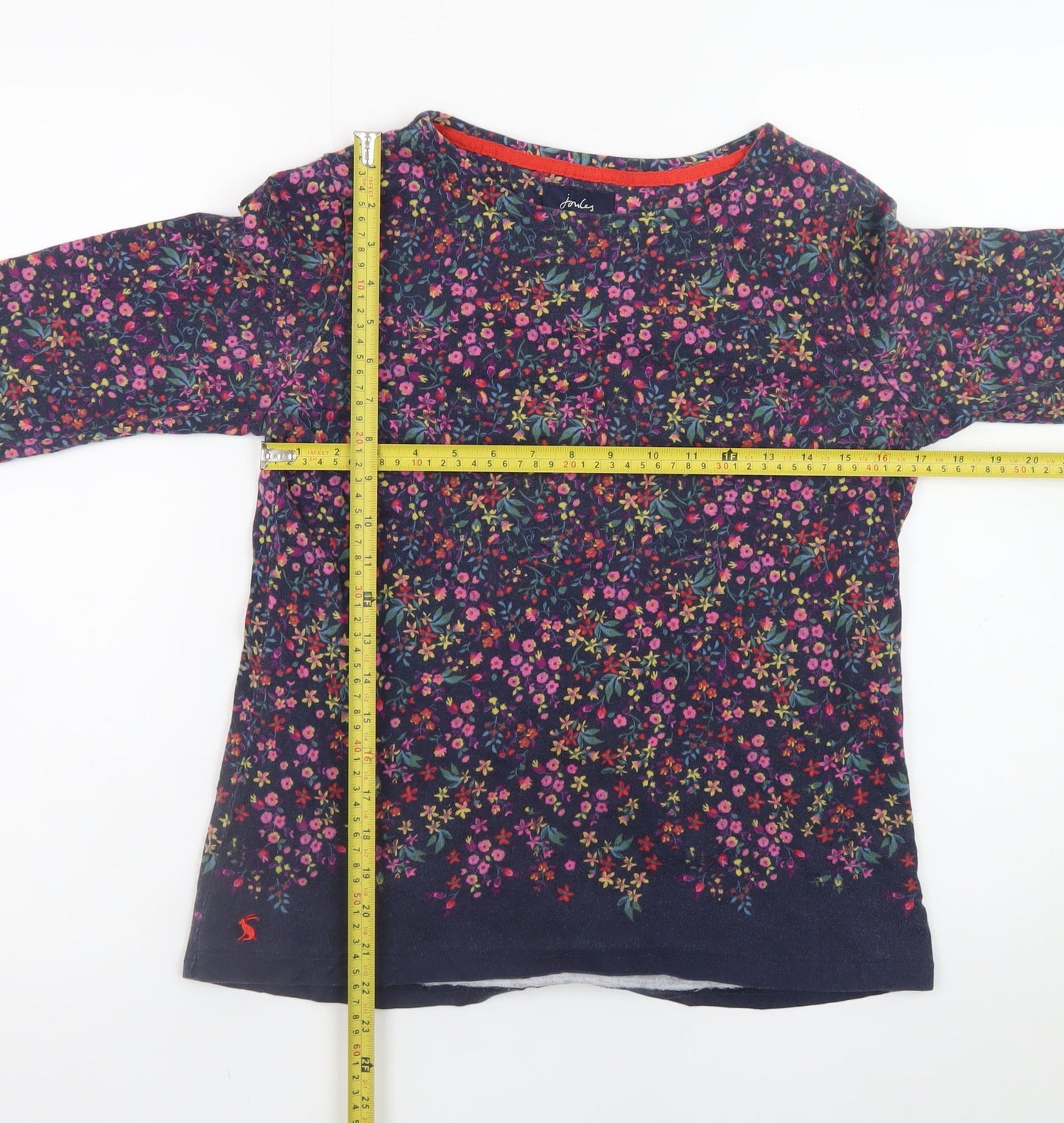 Joules Womens Multicoloured Floral Cotton Long Sleeve Top UK 12