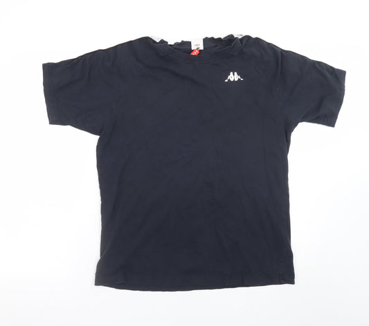 Kappa Mens Black Large Short Sleeve Crew Neck Logo T-Shirt