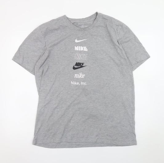 Nike Men's Grey 2XL Sports Graphic Logo Crew Neck T-Shirt