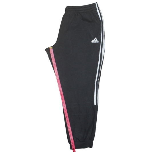 Adidas Men's Black XL Jogger Sweatpants with White Stripes