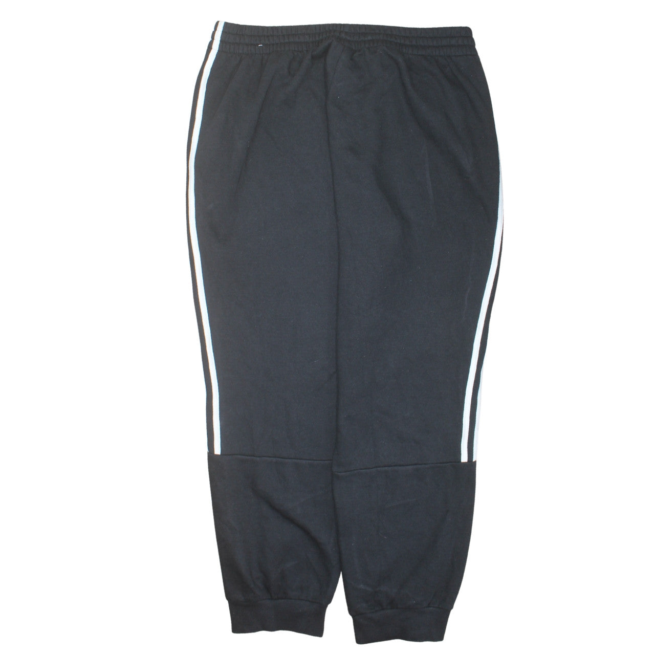 Adidas Men's Black XL Jogger Sweatpants with White Stripes