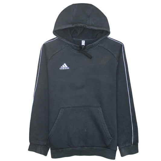 Adidas Mens Black Pullover Hoodie L Hooded Fleece Sweatshirt