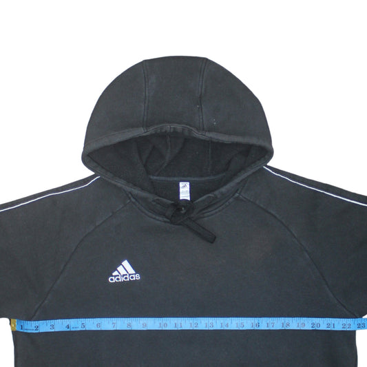 Adidas Mens Black Pullover Hoodie L Hooded Fleece Sweatshirt