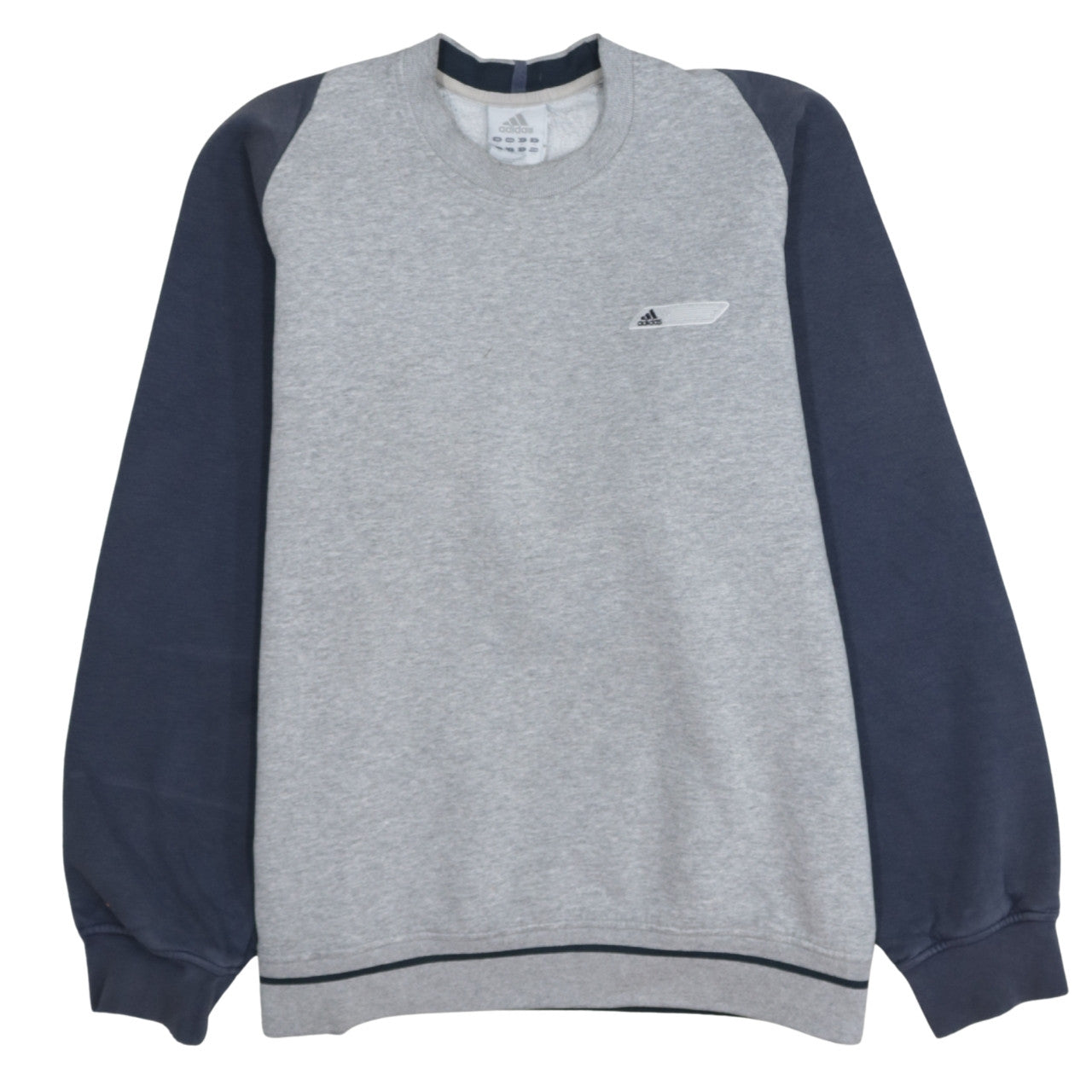 Adidas Men's Grey & Navy Crew Neck Sweatshirt Size M Classic Style