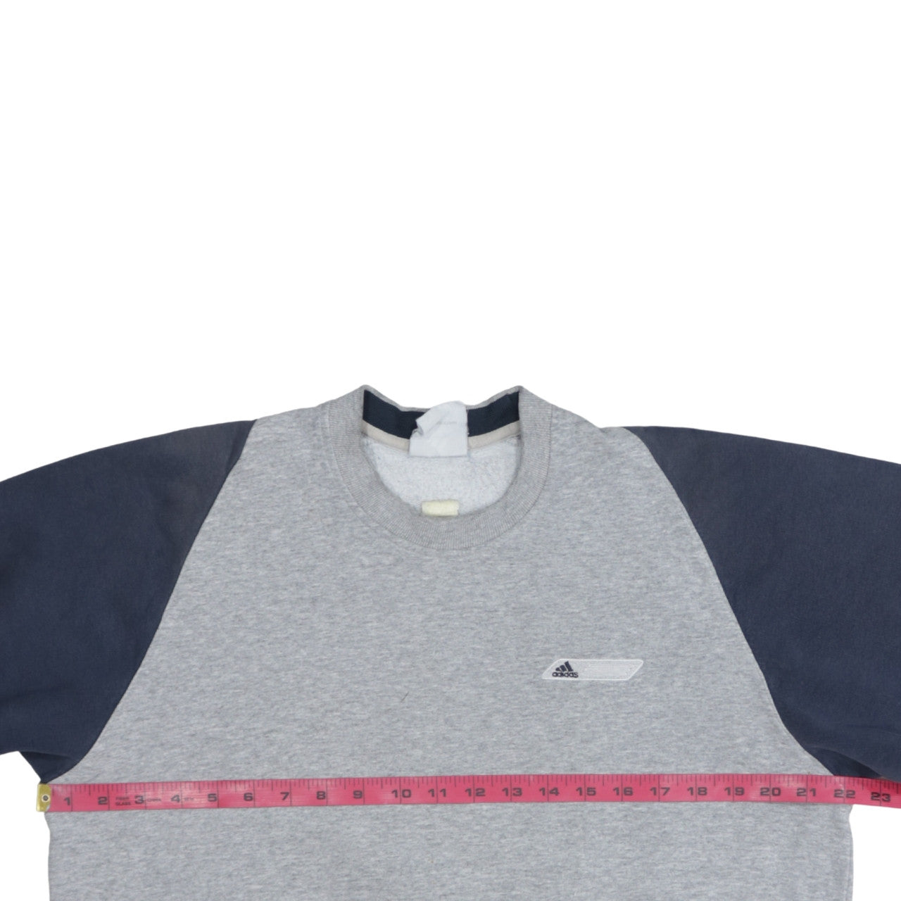Adidas Men's Grey & Navy Crew Neck Sweatshirt Size M Classic Style