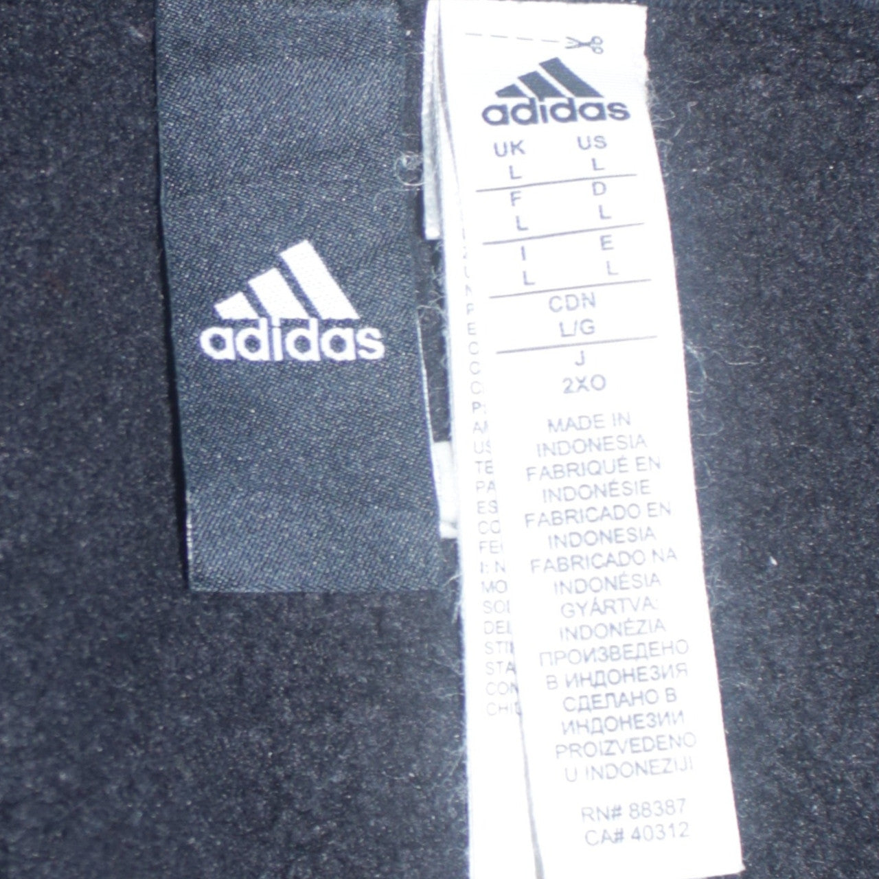 Adidas Mens Black L 1/2 Zip Hoodie Fleece Pullover Sweatshirt