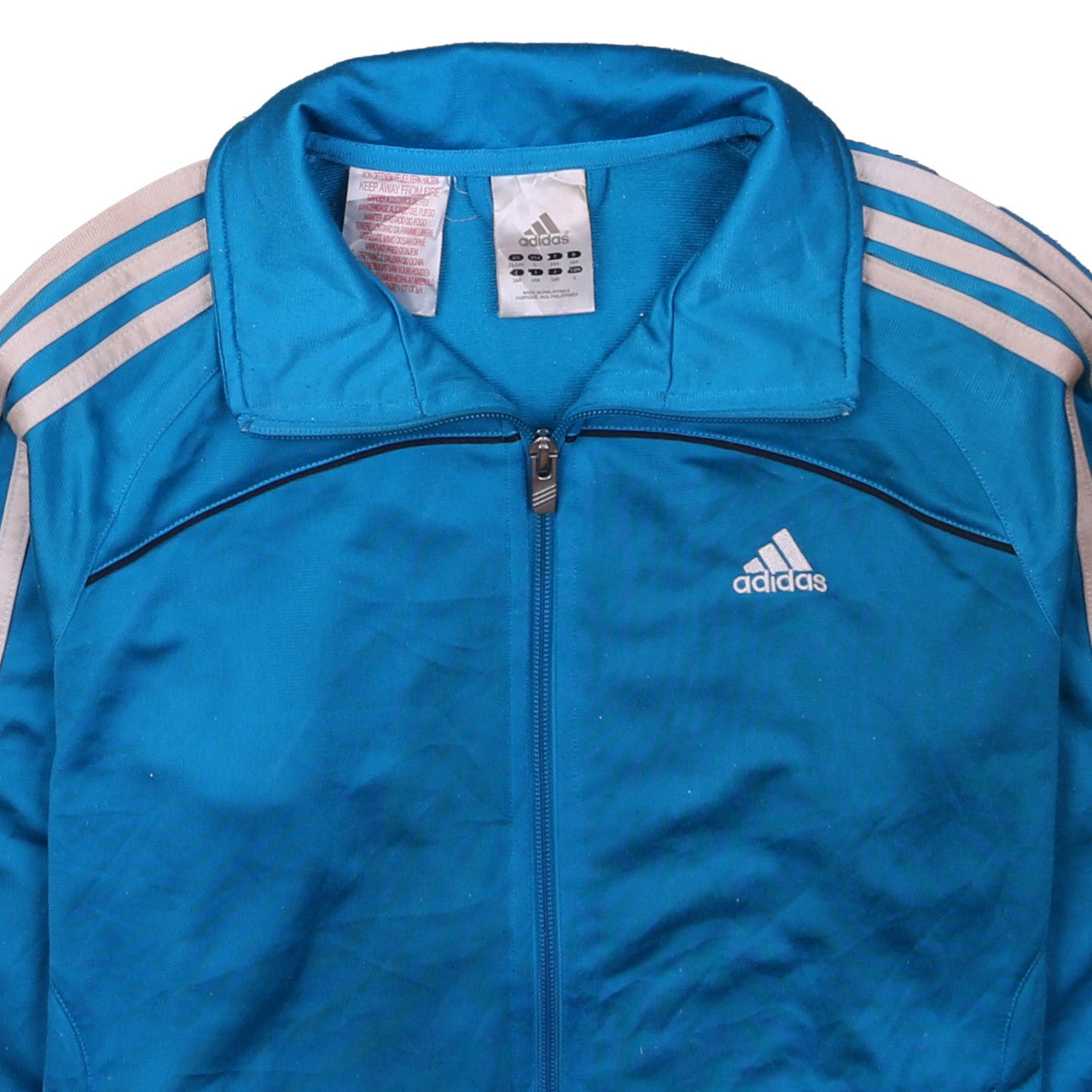 Adidas Boys Blue 13-14 Years Track Jacket Full Zip Sports Top