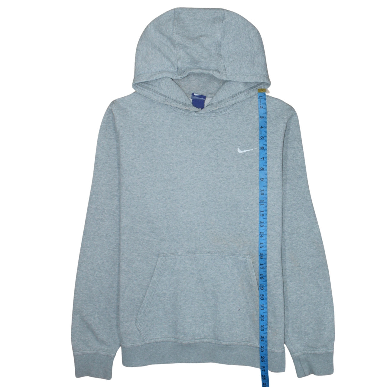 Nike Women Grey Pullover Hoodie Large Cotton Blend Casual