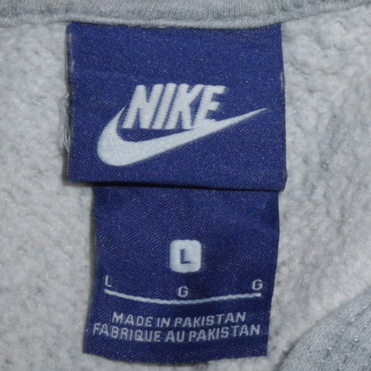 Nike Women Grey Pullover Hoodie Large Cotton Blend Casual