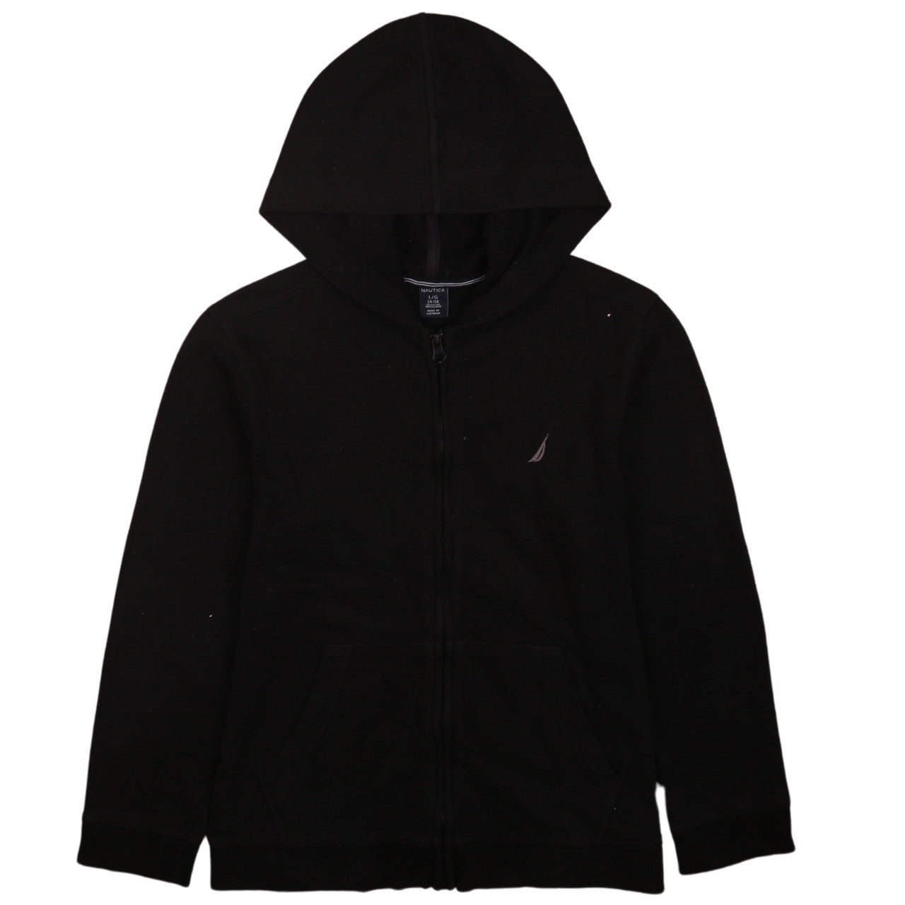Nautica Boys Black Full Zip Hoodie Size 14-16 Regular Cotton Blend