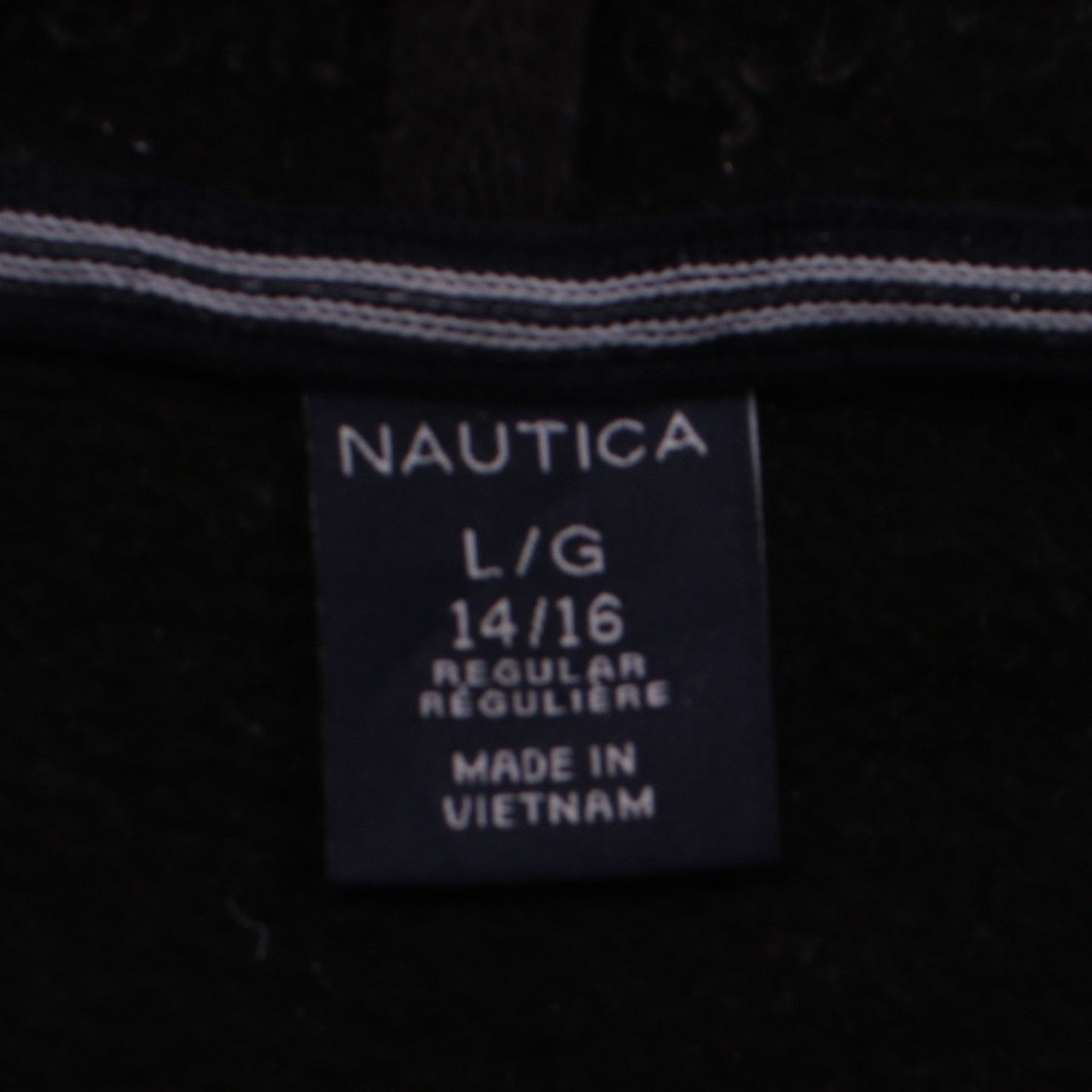 Nautica Boys Black Full Zip Hoodie Size 14-16 Regular Cotton Blend