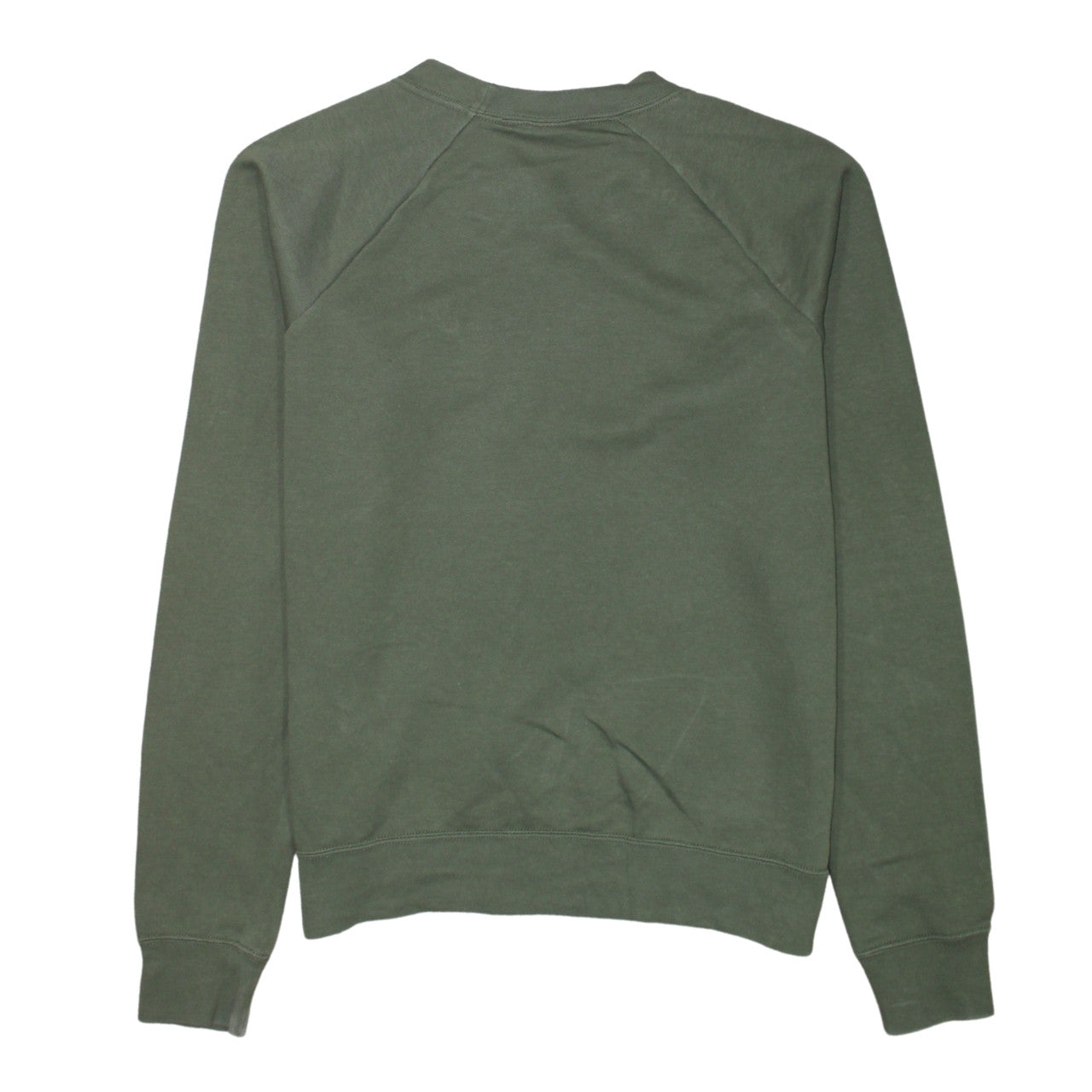 Nike Womens Khaki Green Crew Neck Sweatshirt Small Cotton Blend
