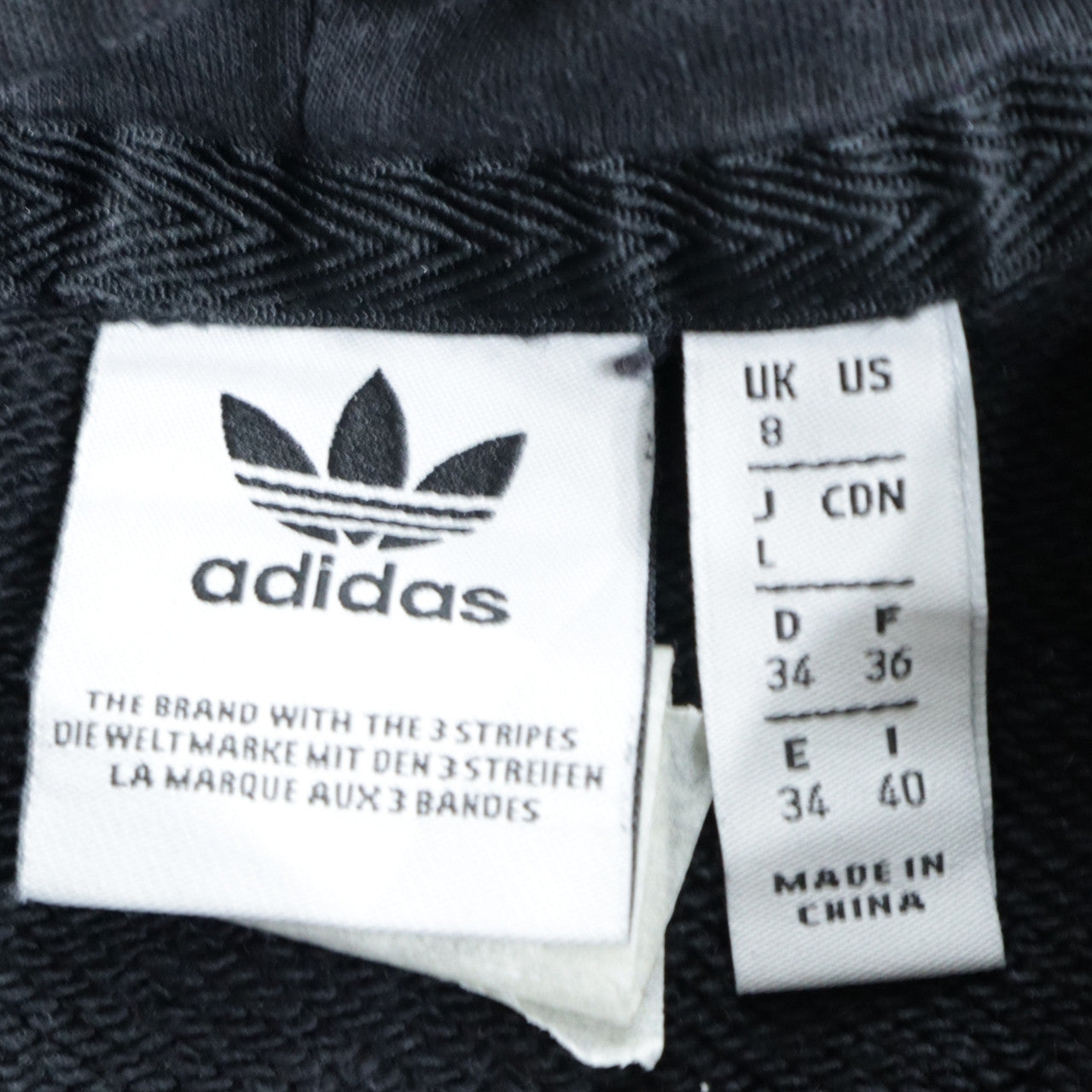 Adidas Womens Black Pullover Hoodie UK 8 Logo Print Cotton Blend