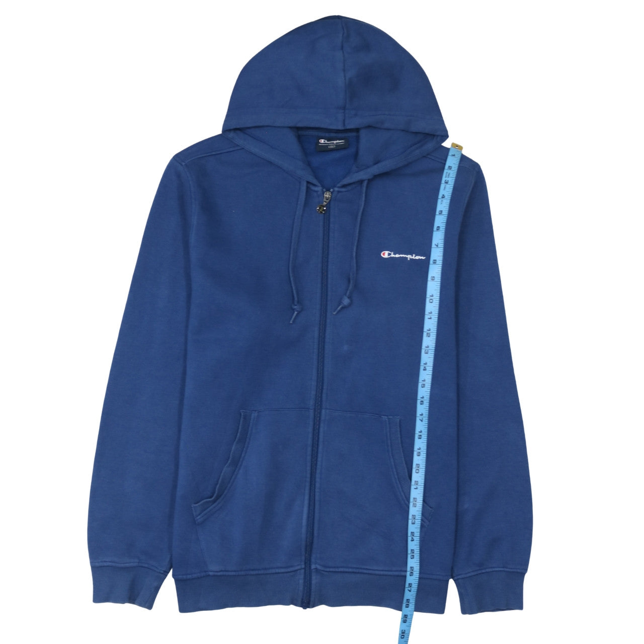 Champion Men Blue 2XL Full Zip Hoodie Fleece Sweatshirt